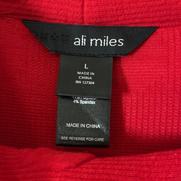 Red Mock Neck Turtleneck Tunic, Oversized, Long Sleeve Size L - Picture 3 of 4